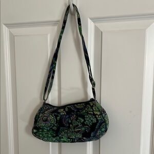 Vera Bradley Black and Green Floral Shoulder Bag